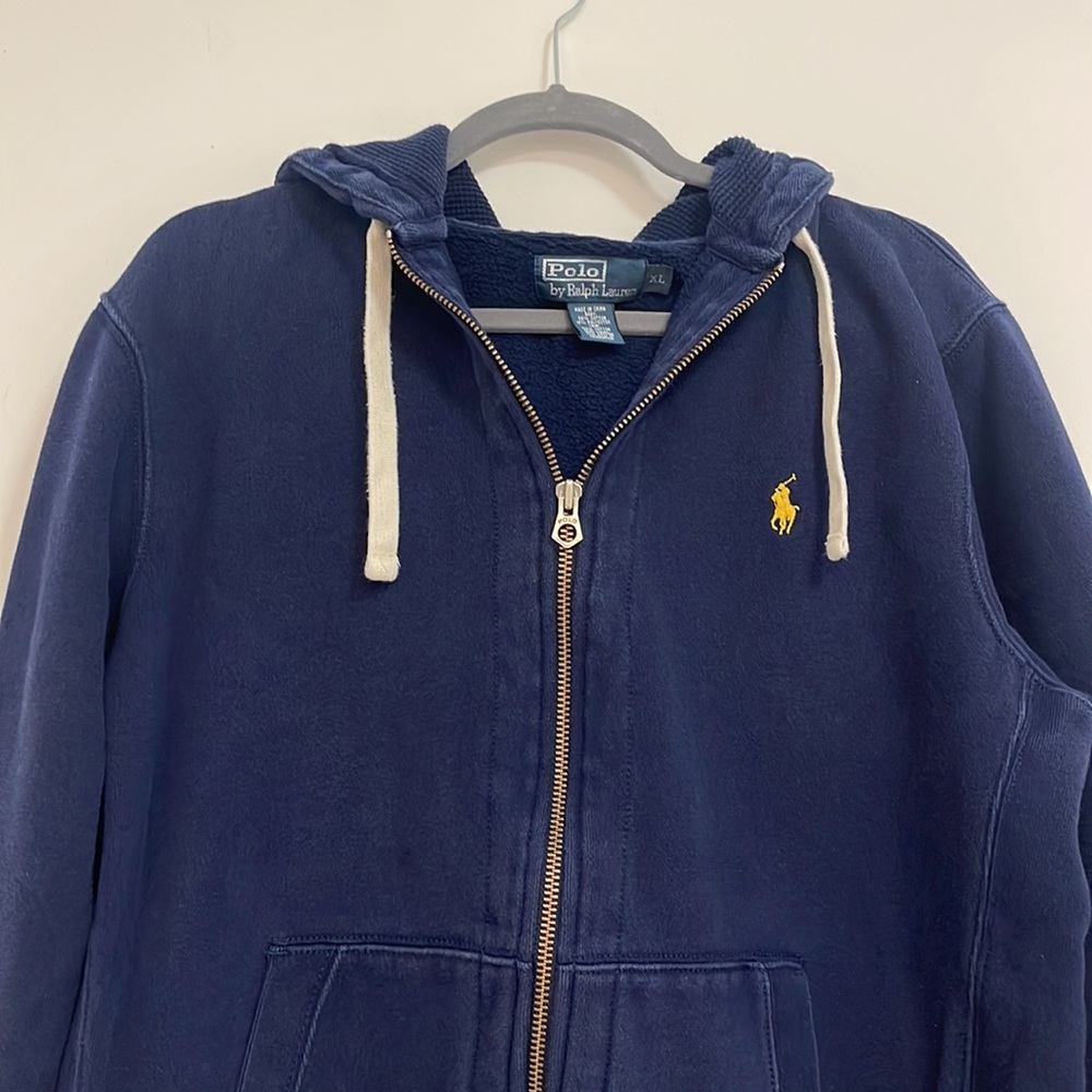Polo Ralph Lauren men’s xl navy blue zip up sweatshirt - Picture 3 of 4